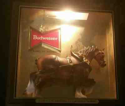 Vintage Budweiser Lighted Clydesdale Sign 1970's