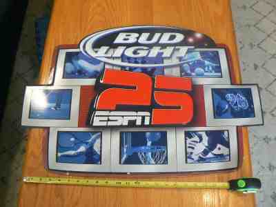 Large Bud Light ESPN 25 Metal Sign Budweiser 