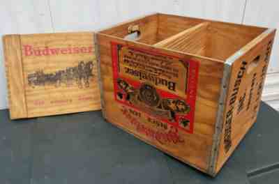 RARE VINTAGE WOOD CRATE BUDWEISER BEER ANHEUSER-BUSCH LP RECORD CASE HOLDER Sign