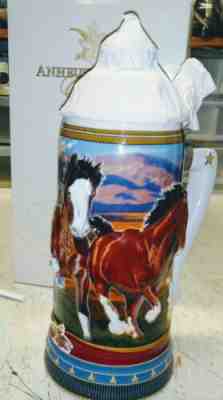 Anheuser Busch  Collection Clydesdales Running Free Stein - Open Box