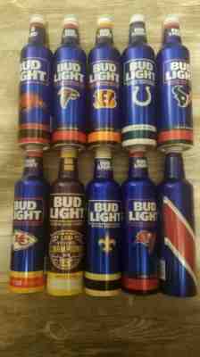 10 2020 NEW FOOTBALL RELEASES NFL BUD LIGHT ALUMINUM BEER BOTTLES BY BUDWEISER 