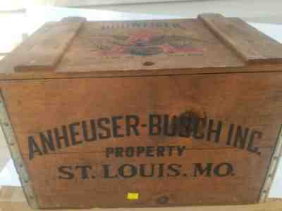 Vintage Budweiser Wooden Crate Box Centennial 1876-1976 Anheuser Busch Beer