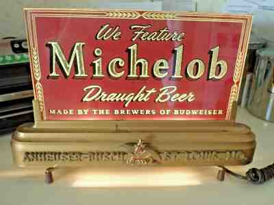 Rare 1940's Antique Anheuser Busch Michelob Beer Lighted Sign Reverse Painted