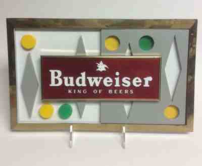 Vintage Budweiser Metal Sign King Of Beers Embossed/Raised Metal 1950s 60s Era