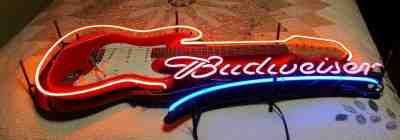 BUDWEISER LIMITED EDITION ELECTRIC GUITAR NEON SIGN