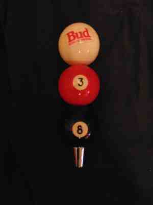 Vintage Budweiser Bud Beer Tap Handle Pool Balls Billiards