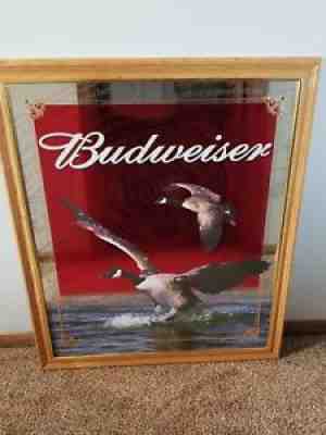 (VTG) 2001 Budweiser beer geese birds on water giant mirror sign Anheuser-Busch