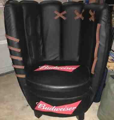 24 HOUR SALE: BUDWEISER Baseball Glove Chair Mitt Sports Beer Fan Cave DiMaggio