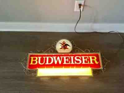 Vintage 1967 Original Budweiser Beer Lighted Sign