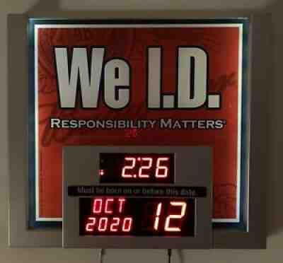 Budweiser WE ID Digital Lighted Sign Clock Born Before Date Working