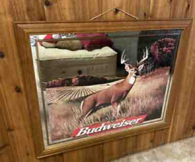 Rare Budweiser Anheuser-Busch Whitetail Deer Mirror Sign 36