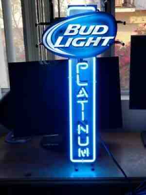 VINTAGE BUDLIGHT PLATINUM NEON BEER SIGN N.O.S. BRAND NEW NEVER USED A-1 COND !!