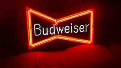 Vintage BUDWEISER Beer Bow Tie Neon Bar Advertising Sign!Â  RARE