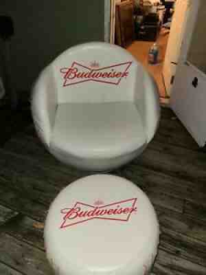 Rare Budweiser Baseball Chair and Ottoman