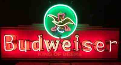 Vintage Budweiser Neon Beer Sign (24â? by 48â?) with rare Anheuser-Busch Eagle