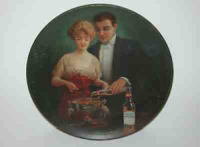 1910 PRE PROHIBITION ANHEUSER BUSCH BUDWEISER BEER CHARGER TRAY SIGN SAY WHEN