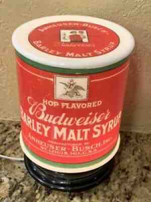 Budweiser Beer Barley Malt Syrup Can Back Bar LIGHT - St. Louis Missouri