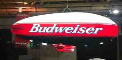 RARE HUGE BUDWEISER BLIMP Pool Table Light Lighted Bar Beer Sign BUD