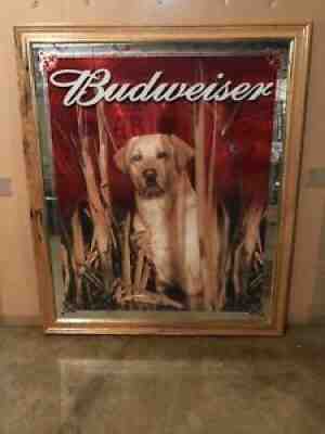 Budweiser Yellow Lab Hunting Dog Beer Mirror