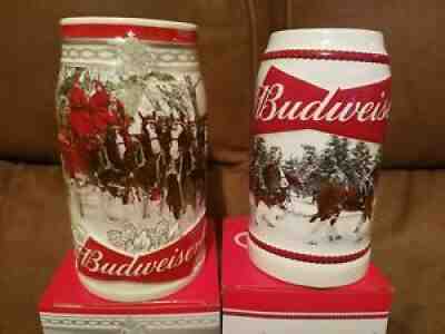 budweiser holiday steins 2014, 15, 16, 18, 19 and 20