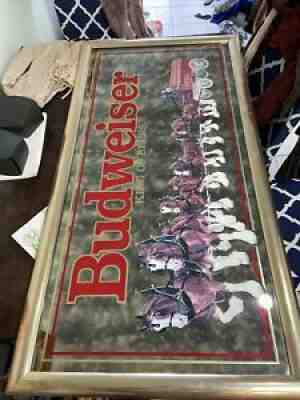 Vintage (1992) Budweiser King of Beers Clydesdale Bar Mirror