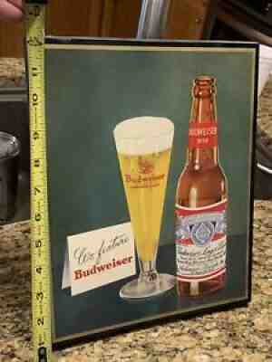 Budweiser Beer Bottle and glass hy-Glo plaque- St. Louis Missouri