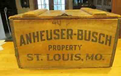 ORIGINAL 1933 Wooden Anheuser Busch Beer Crate Case Budweiser