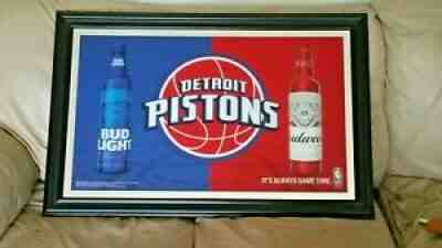 bud-bud light detroit pistons lions logo bar mirror 3 pack...local pick up only