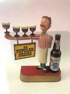 RARE ANTIQUE METAL PABST BLUE RIBBON BEER BARTENDER COUNTER DISPLAY Cond Issues