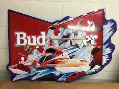 Rare Miss Budweiser Hydroplane Metal Bar Sign 1992 - Hard To Find