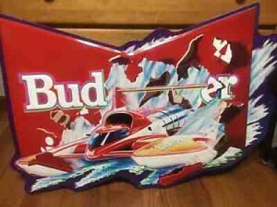 Miss Budweiser Hydroplane Metal Sign 1992 - Very Rare. 042-223