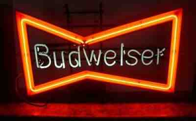 Old Original Budweiser Bow Tie Large Neon Bar/Tavern Sign