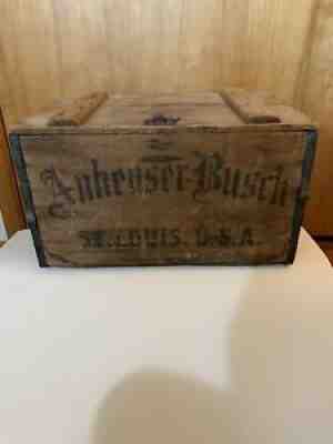 ORIGINAL 1910 Wooden Anheuser Busch Beer Case / Crate