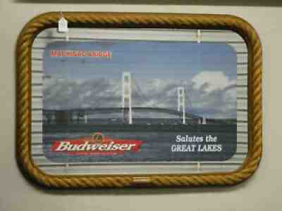 RARE!Â  BUDWEISER MIRROR FEATURING THE MACKINAC BRIDGE