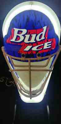 BUD ICE Neon Beer Sign NHL Goalie Mask