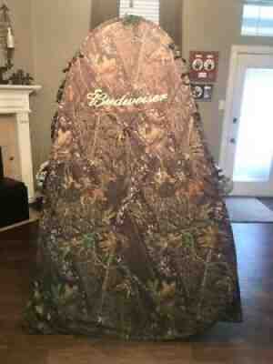 Budweiser Camouflage Ameristep Outhouse Pack in Blind Tent RARE