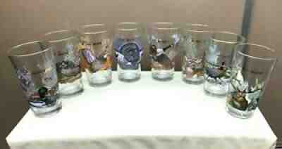 Vintage BUDWEISER Beer Glasses WILDLIFE SERIES 16 oz COMPLETE set of 8