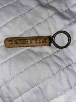 Rare Antique Budweiser Hotel Bar Wood Handle Cork Screw & Bottle Opener, Sedalia