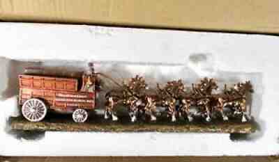 Hawthorne Village Cold Cast Bronze BUDWEISER Beer Wagon Clydesdale Horses w/ COA