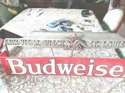 RARE METAL ANHEUSER-BUSCH ST LOUIS MISSOURI, ADVERTISING HANGING SIGN WITH CHAIN