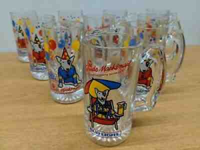 Set Lot 10 Vintage 1987 Spuds Mackenzie Bud Light Glass Beer Super Mugs Cups