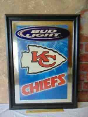 BUDWEISER BUD LIGHT MIRROR KANSAS CITY CHIEFS NFL