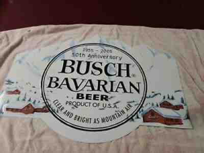 BUSCH BAVARIAN BEER ð?ºMETAL SIGN 2004 1955-2005 50TH ANNIVERSARY NWT