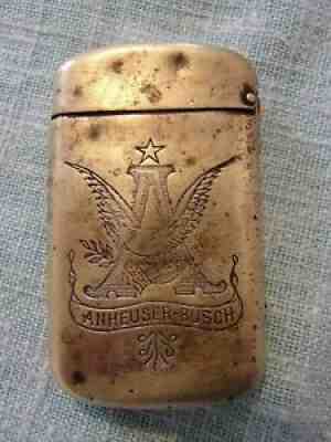 Antique Anheuser Busch Match Safe Case St. Louis Missouri Budweiser PAT. 1897