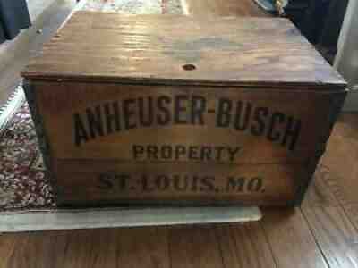 Vintage 1941 Anheuser Busch Wood Beer Crate With Lid