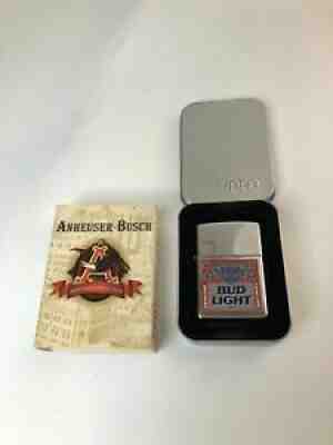 Rare Preowned 2001 Zippo Lighter Bud Light Beer Anheuser-Busch