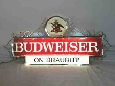 EXCELLENT LIGHTED BUDWEISER BAR LIGHT PUB SIGN VINTAGE 1967