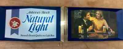 Vintage Anheuser Busch Brewery Natural Light Bar 1977 Lighted Beer Sign Man cave