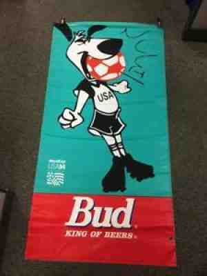 2 Bud Budweiser Vinyl World Cop Soccer Poster Banners 1994 Rare