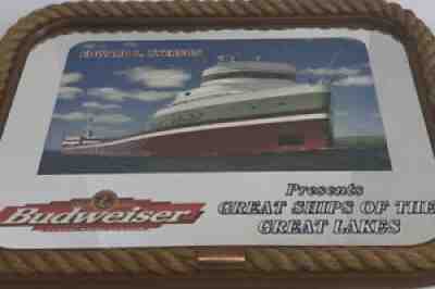 Budweiser Mirror Sign - Ships Of The Great Lakes - Edward Ryerson 27â?W x 21â?T